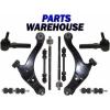 10 Pcs Kit Front Lower Control Arm w/Ball Joint Inner/Outer Tie Rod Sway Bars