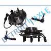 NEW 4pc Front Wheel Hub Bearing + Outer Tie Rod Kit Navigator Expedition ABS 2WD