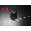 4pcs Universal BLACK Silicone Constant Velocity CV Boot Joint Kit Replacement