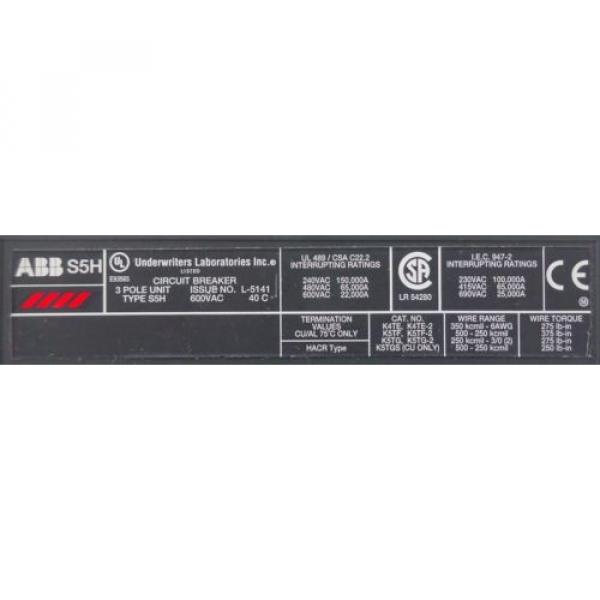ABB SACE S5H Leistungsschalter S5 Circuit Breaker 600V~ 400A SACE PR211 Auslöser #5 image
