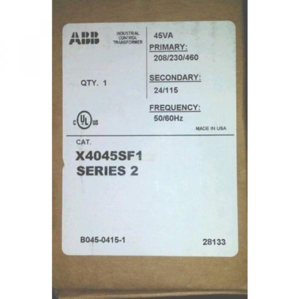 ABB X4045PSF1 45 va control power transformer 480 pri #1 image