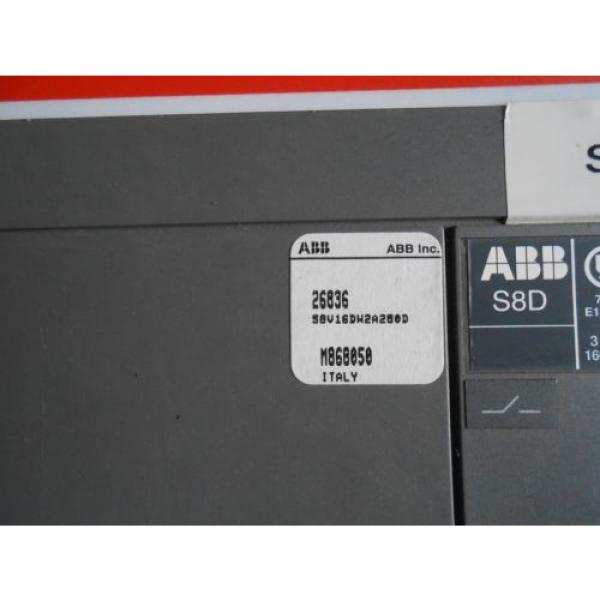ABB S8V16DW2A2250D CIRCUIT BREAKER s8v molded case switch 1600 amp others avail #2 image