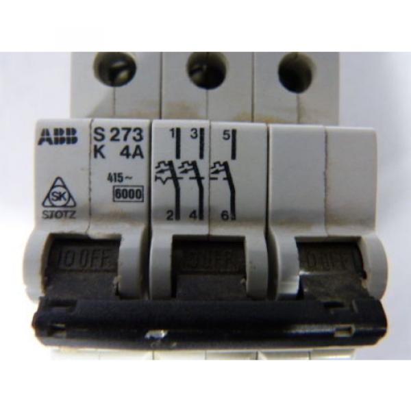 ABB S273K4A S273-K4A Circuit Breaker 3-Pole 4Amp 277/480V  USED #3 image