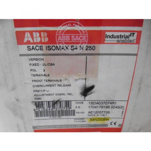 ABB SACE ISOMAX S4 N 250 CIRCUIT BREAKER *NEW IN BOX* #2 image