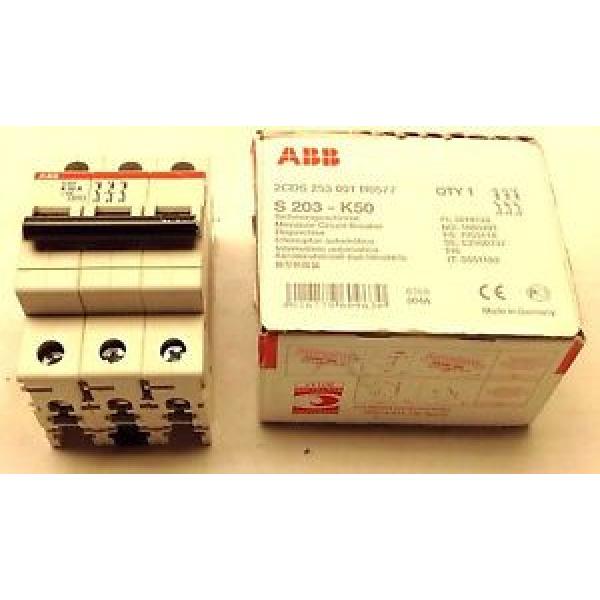 ABB S203-K50 3 POLE 50 AMP MINI CIRCUIT BREAKER new boxed #1 image