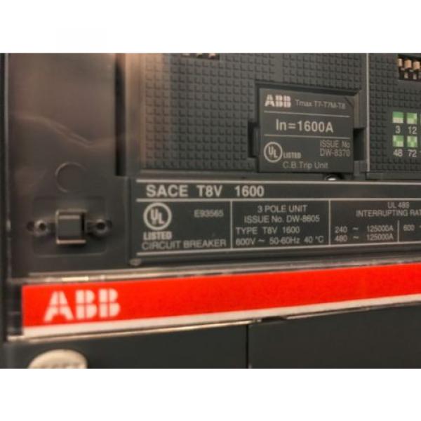 ABB SACE Tmax BREAKER T8V 1600 amp 3 POLE w/ PR331/P Trip Unit Module #3 image