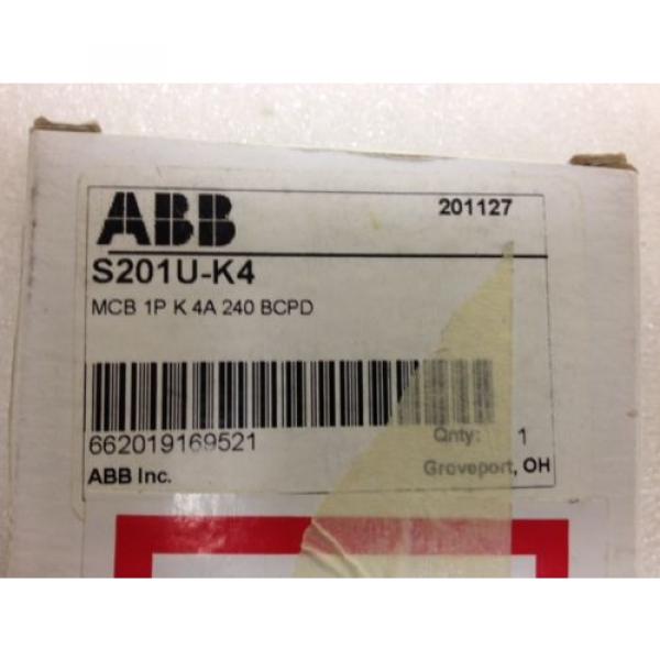 *NEW* ABB Mini Circuit Breaker S201U-K4, 1 Pole,  4A #2 image