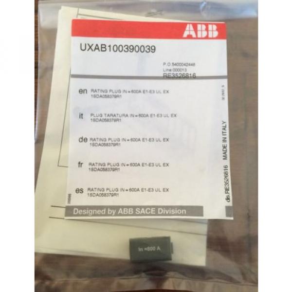 New ABB Sensor Rating Plug for EMAX Circuit Breakers, 800A, E1-E6, 1SDA058222R1 #1 image