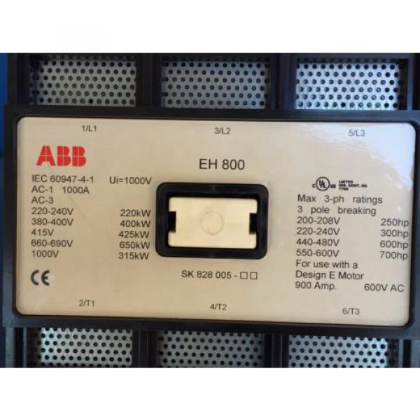 ABB EH-800 SK828-005 1000A 1000V 3PH CONTACTOR #2 image