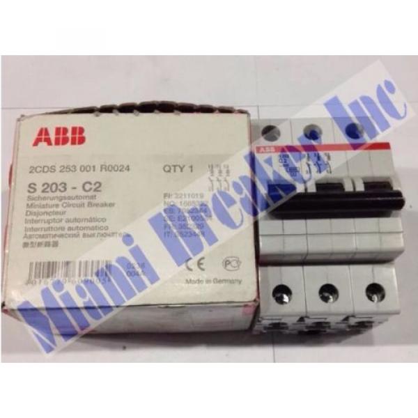 S203-C2 ABB Circuit Breaker 3 Pole 2 Amp 400V 2CDS 253 001 R0024 NEW #1 image