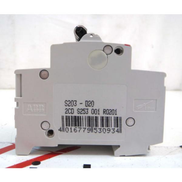 Used ABB Circuit Breaker, 20A, 3 Pole, 480V, P/N: S203-D20 #3 image
