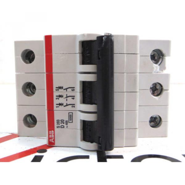 Used ABB Circuit Breaker, 20A, 3 Pole, 480V, P/N: S203-D20 #6 image