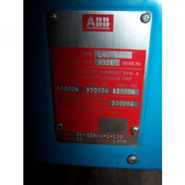 ABB 800 AMP VACUUM BREAKER FOR SWITCHGEAR TYPE LKE-16 MODEL 1A TRIP DEVICE LSS-6 #5 image