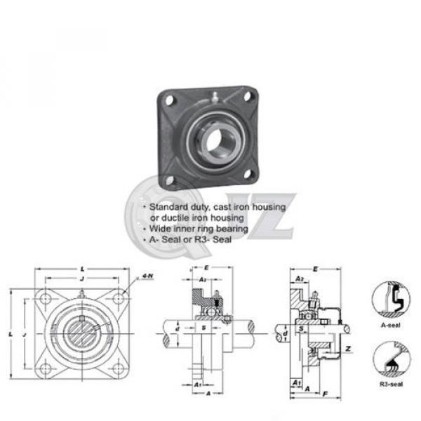 1.4375 in Square Flange Units Cast Iron UCF207-23 Mounted Bearing UC207-23+F207 #2 image