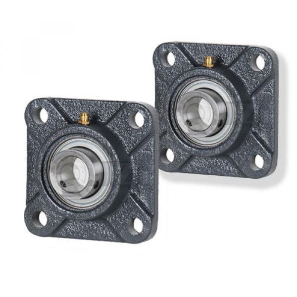 2x 7/8 in Square Flange Units Cast Iron SBF205-14 Mounted Bearing SB204-12G+F205 #1 image