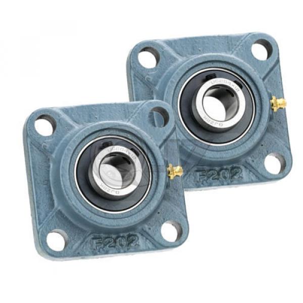 2x 2 in Square Flange Units Cast Iron UCF211-32 Mounted Bearing UC211-32+F211 #1 image