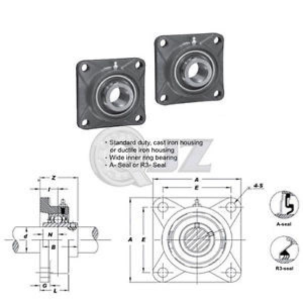 2x 5/8in Square Flange Units Cast Iron UCFS202-10 Mounted Bearing UC202-10+FS204 #1 image