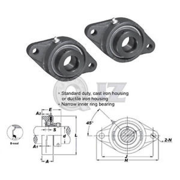 2x 1/2in 2-Bolts Flange Units Cast Iron SAFL201-8 Mounted Bearing SA201-8G+FL203 #1 image