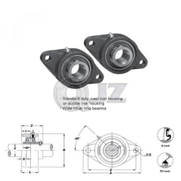 2x 2 in 2-Bolts Flange Units Cast Iron UCFT211-32 Mounted Bearing UC211-32+FT211 #4 image