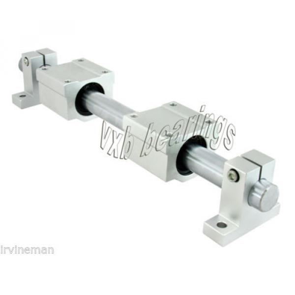 20mm Linear Shaft 55&#034; Long 2 Slide Units 2 Shaft Supports CNC Motion Rod Set Kit #5 image