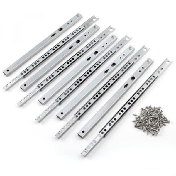 5 Pairs 17MM Ball Bearing Drawer Runners For Grooved Drawer Sides/Drawers Units #3 image