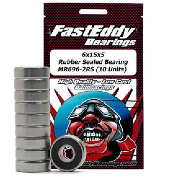 6x15x5 Rubber Sealed Bearing MR696-2RS (10 Units) #1 image