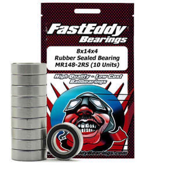 8x14x4 Rubber Sealed Bearing MR148-2RS (10 Units) #1 image