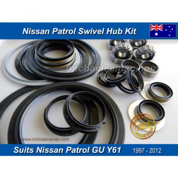 Patrol GU Y61 1997-2012 Swivel Hub, Wheel Bearings + Oil Seals Repair Kit fits #1 image