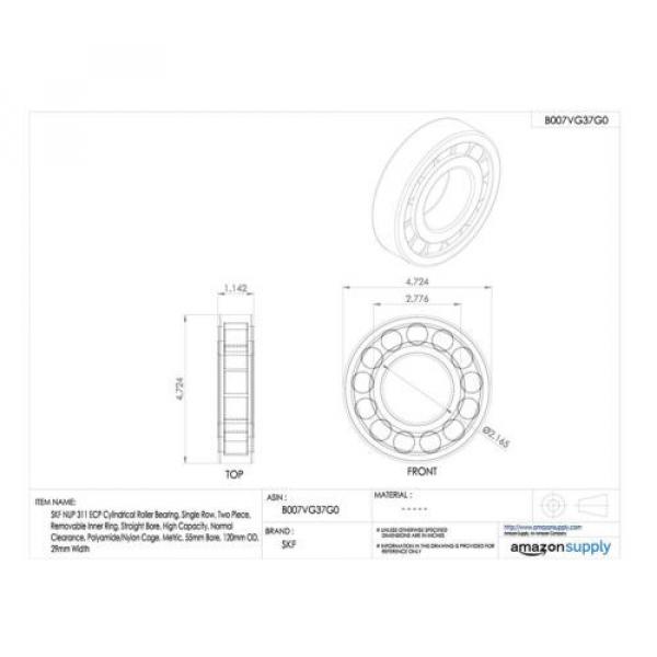 SKF NUP 204 ECP Cylindrical Roller Bearing, Single Row, Two Piece, Removable OD, #3 image