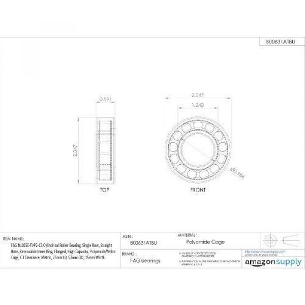 FAG Bearings FAG NJ205E-TVP2-C3 Cylindrical Roller Bearing, Single Row, Straight #2 image