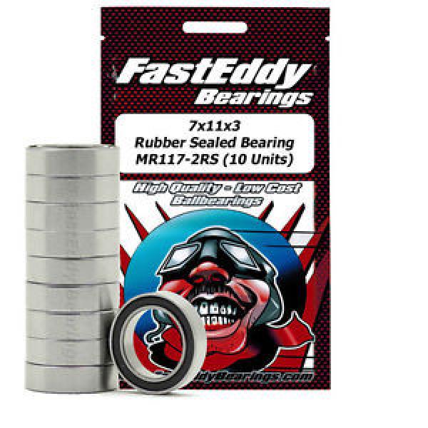 7x11x3 Rubber Sealed Bearing MR117-2RS (10 Units) #1 image