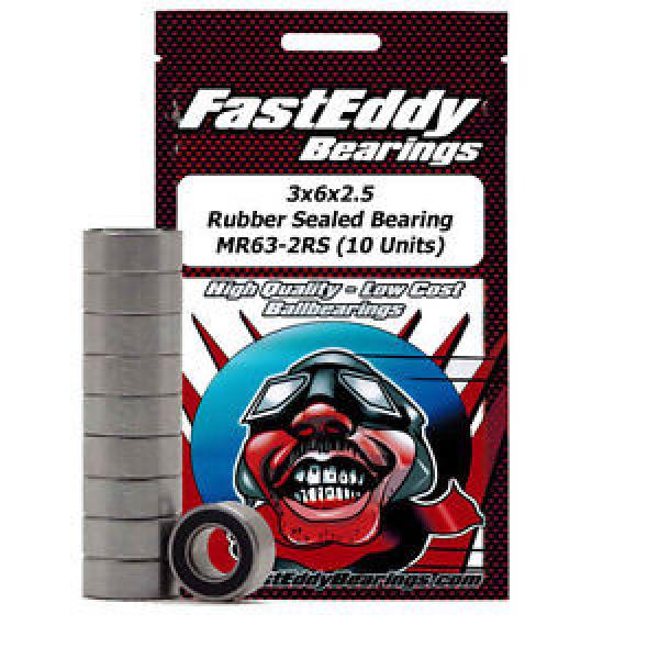 3x6x2.5 Rubber Sealed Bearing MR63-2RS (10 Units) #1 image