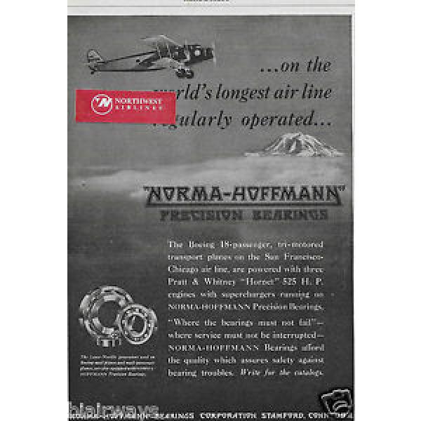 BOEING AIR TRANSPORT MODEL 80A 18 PAX AIRLINER LONGEST ROUTE 1930 BEARINGS AD #1 image