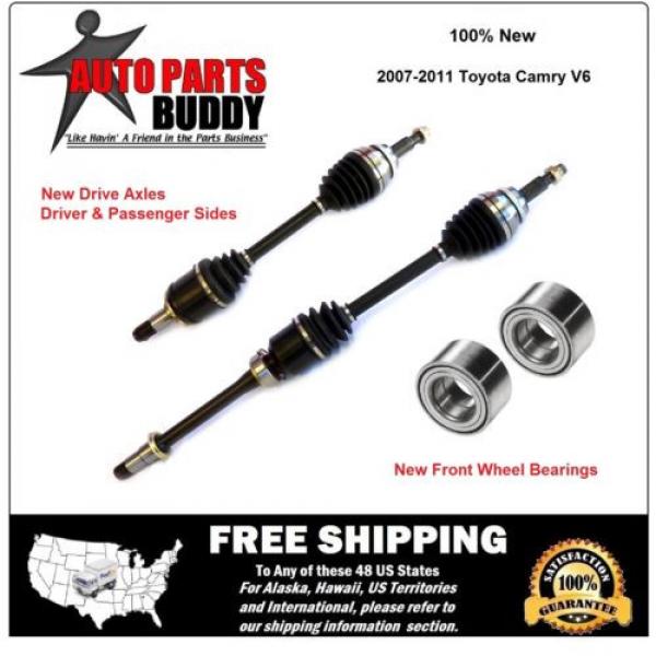 2 New Front Axles 2 New Front Wheel Bearing Units Camry V6 Only  2Yr Warranty #1 image
