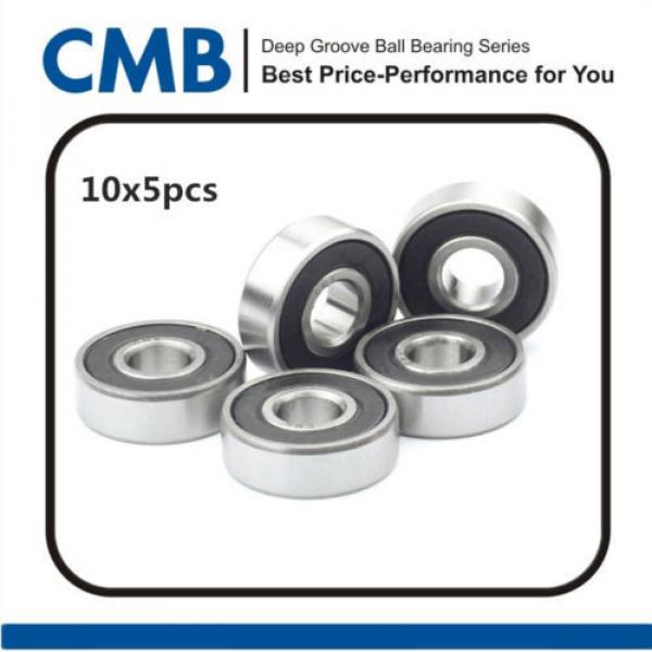50pcs 625-2RS C3 Deep Groove Rubber Sealed Ball Bearing Bearings 5 x 16 x 5mm #1 image