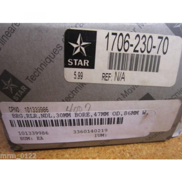 STAR 1706-230-70 Linear Roller Needle Bearing 30mm Bore 47mm OD 86mm Wide New #5 image