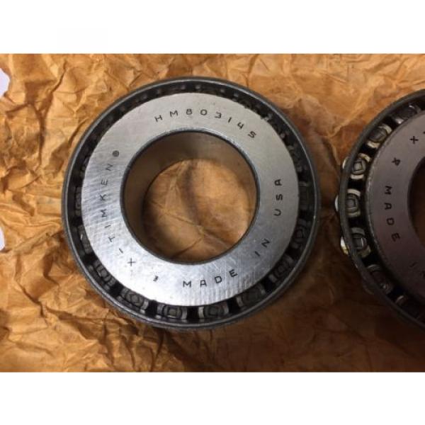 Pair (2) of TIMKEN TAPERED ROLLER BEARINGS, Part # HM803145, New/Old Stock #3 image
