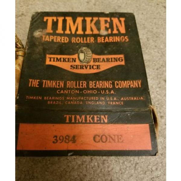 Timken 3984 Tapered Roller Bearing Precision Cone Class 3   * NEW * #2 image