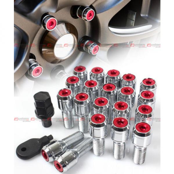 20 Pcs M14 X 1.5 Red Wheel Lug Nut Bolts With Security Caps +Key+Socket For Audi #1 image