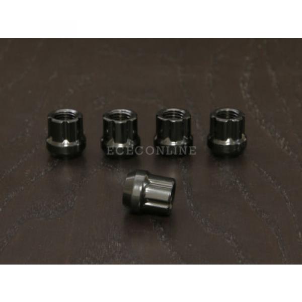 20pc 12x1.25 Spline Black Lug Nuts w/ Key (Cone Seat) Short Open End Locking #2 image