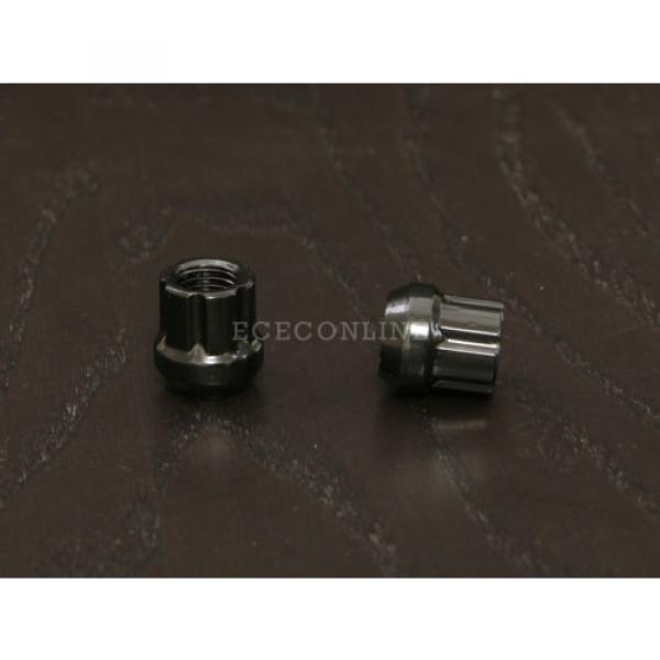 20pc 12x1.25 Spline Black Lug Nuts w/ Key (Cone Seat) Short Open End Locking #3 image