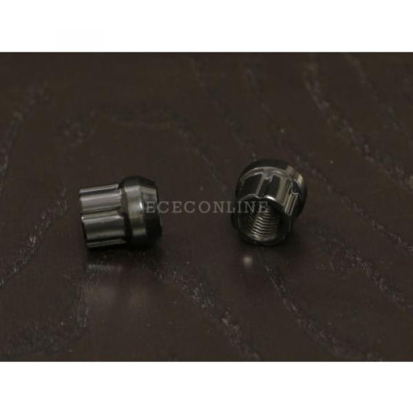 20pc 12x1.25 Spline Black Lug Nuts w/ Key (Cone Seat) Short Open End Locking #4 image