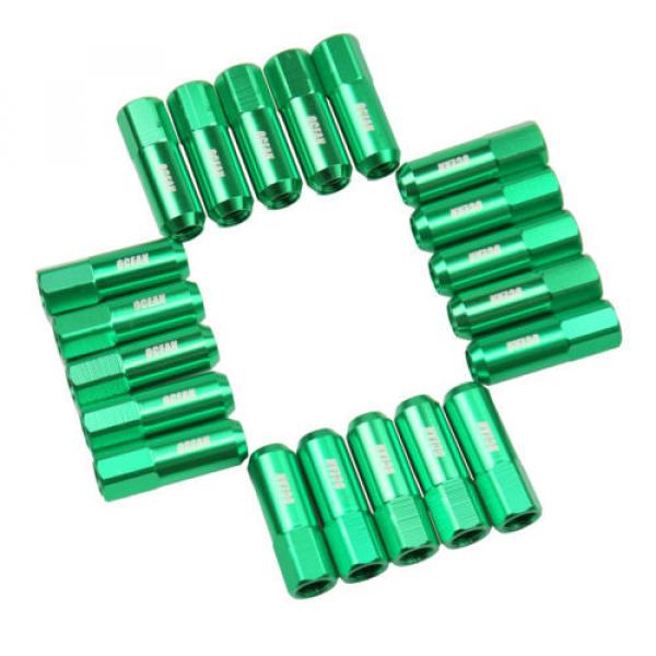 20pc Green 60MM Tuner Wheel Lug Nuts M12x1.5 Aluminum Extended fits Honda Acura# #2 image