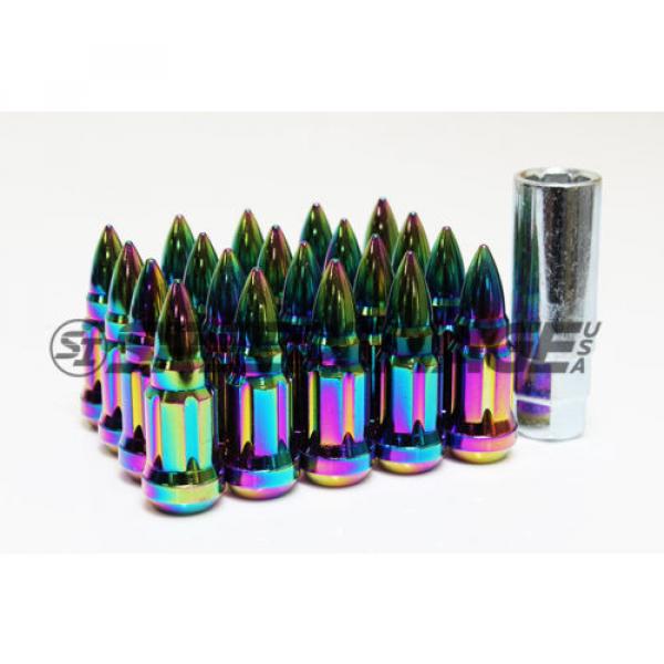 Z RACING BULLET NEO CHROME STEEL LUG NUTS 12X1.5MM EXTENDED KEY TUNER CLOSED #1 image