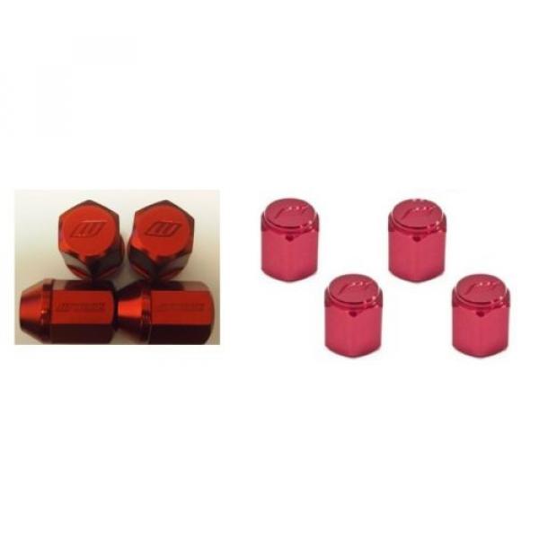 WORK Lug Lock nuts set for 5H 12x1.25 and 4pcs Air Valve caps Red Value set #2 image