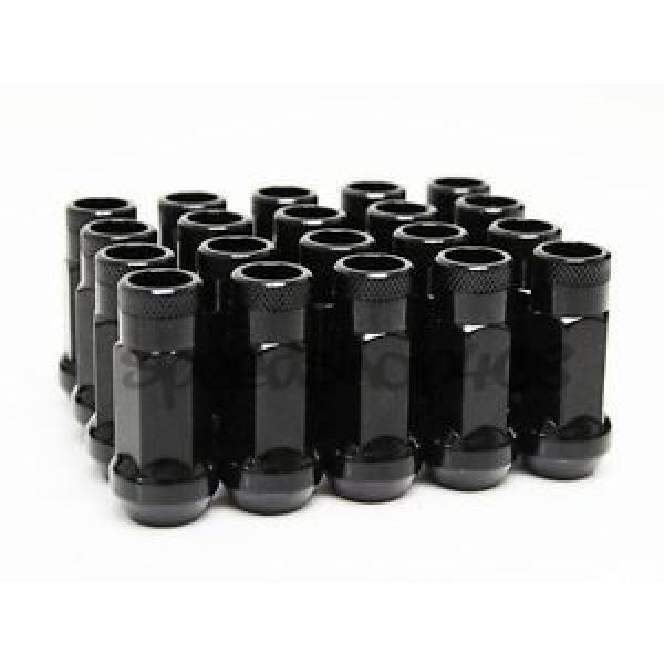 Z RACING 48MM STEEL BLACK 20 PCS 12X1.25MM OPEN END EXTENDED LUG NUTS TUNER KEY #1 image
