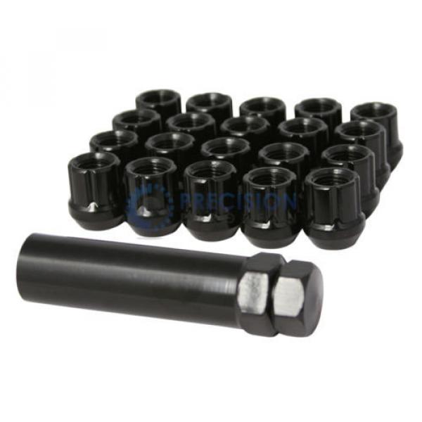 20pc 12x1.25 Spline Lug Nuts w/ Locking Key | Cone Seat | Short Open End | Black #3 image