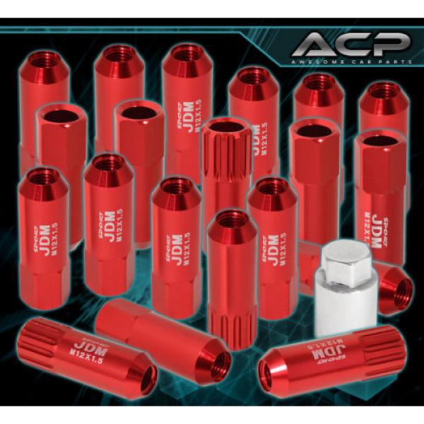 FOR ACURA M12x1.5MM LOCKING LUG NUTS RACING ALUMINUM TUNER WHEEL 20PC KIT RED #1 image