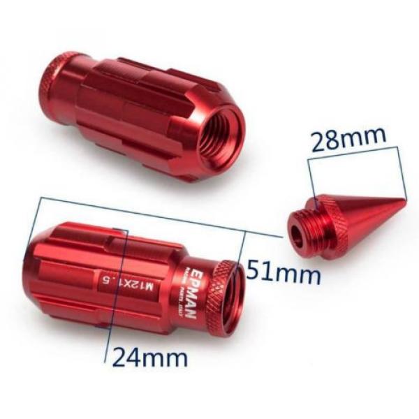 RED Tuner Extended Anti-Theft Wheel Security Locking Lug Nuts M12x1.25 20pcs #2 image
