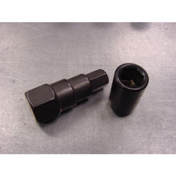 12x1.5 Steel Lug Nuts 20 Piece Set Lock Key Black Tuner Lugs Conical Open End 2K #5 image